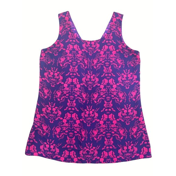 Cabi Red Floral Layered Sleeveless Blouse All Polyester Top Stylish Comfortable - Picture 8 of 10